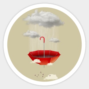 Red Umbrella saving the Rain Sticker